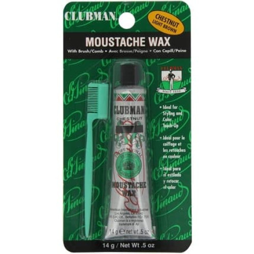 Clubman Moustache Wax Hang Pack- Chestnut