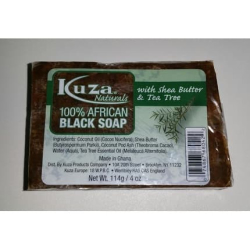 100 African Black Soap With Shea Butter And Tea Tree Oil