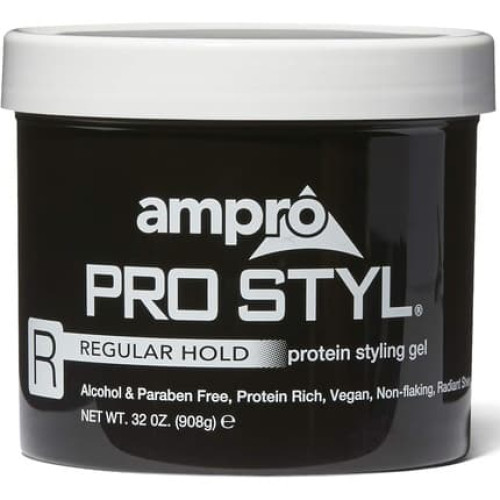 Ampro Pro Styl Styling Gel Protects and Strengthens Your Strands Non-Flaking Alcohol Free Vegan Formula Flexible Touchable Hold for All Hair Textures Regular 908g