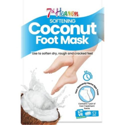 7th Heaven Coconut Foot Mask Socks Softening Moisturising Socks with Shea Butter to Repair Dry Rough and Cracked Feet Feet Masks Treatment with Argan Oil