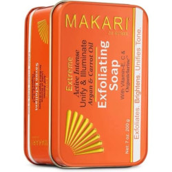 Makari Extreme Carrot & Argan Oil Bar Soap 7oz Organiclarine Whitening Treatment - Anti-Aging Exfoliating Soap for Dark Spots Acne Scars Sun Patches & Hyperpigmentation