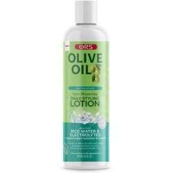 ORS Olive Oil Max Moisture Super Moisturizing Daily Styling Leave-In Lotion with Rice Water and Electrolytes 473ml 16oz