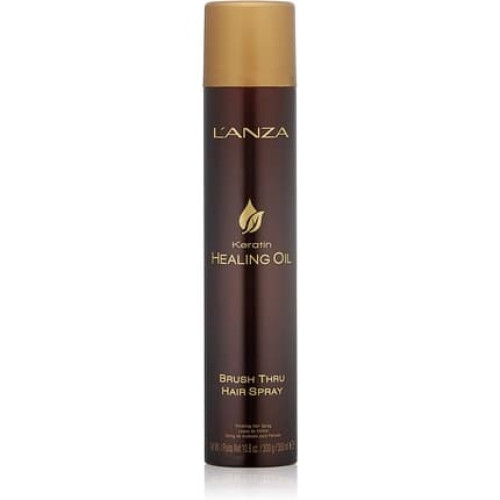 L'ANZA Keratin Healing Oil Brush Thru Hair Spray with Medium Hold Effect 10.6 Fl Oz 300ml