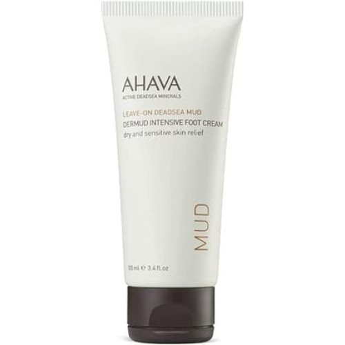 AHAVA Dermud Intensive Foot Cream Deeply Hydrating Formula with Aloe Vera, Dead Sea Mud, and Vitamin E 100ml