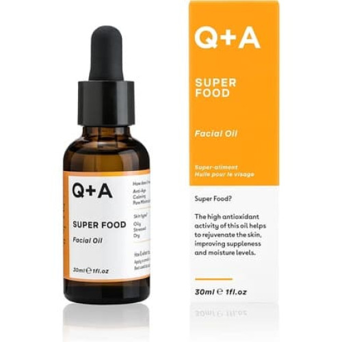 Q+A Super Food Facial Oil 30ml Natural Vitamin-Rich Face Oil with Jojoba