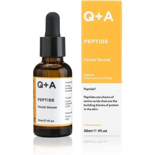 Q+A Peptide Facial Serum 30ml Natural Anti-Aging Face Serum with Hyaluronic Acid