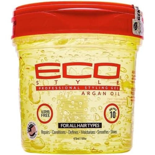 Eco Style Styling Gel with Moroccan Argan Oil All Day Hold Alcohol Free Paraben Free Sulphate Free No Flaking Anti-Itch 473ml Amber Eco Style Styling Gel with Moroccan Argan Oil All Day Hold Alcohol Free Paraben Free Sulphate Free No Flaking Anti-Itch 473ml Amber