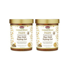 African Pride Moisture Miracle Max Hold Styling Gel with Black Castor Oil and Jojoba Oil 18 fl oz African Pride Moisture Miracle Max Hold Styling Gel with Black Castor Oil and Jojoba Oil 18 fl oz