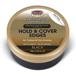 African Pride Black Castor Miracle Black Hold & Cover Edge Gel 64g African Pride Black Castor Miracle Black Hold & Cover Edge Gel 64g