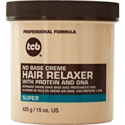 TCB No Base Creme Hair Relaxer with Protein and DNA Super 15.oz 425g