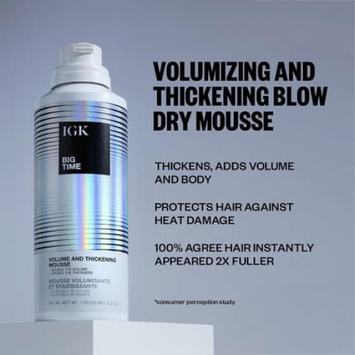 IGK Big Time Volume and Thickening Mousse for Unisex 6 Oz