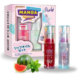 Manga Collection Sparkle Lip Oil Duo by Rude Cosmetics for Women 0.14oz