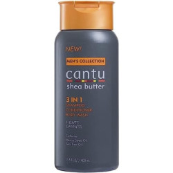 Cantu Men's 3-In-1 Shampoo Conditioner Bodywash 13.5 Ounce (400ml)
