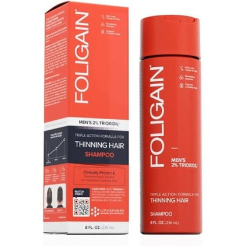 Foligain Men's Anti-Hair Loss Shampoo 2% Trioxidil with Natural Ingredients