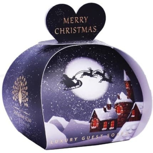 The English Soap Company Luxury Christmas Heart Shaped Guest Soaps Winter Village 3x20g The English Soap Company Luxury Christmas Heart Shaped Guest Soaps Winter Village 3x20g