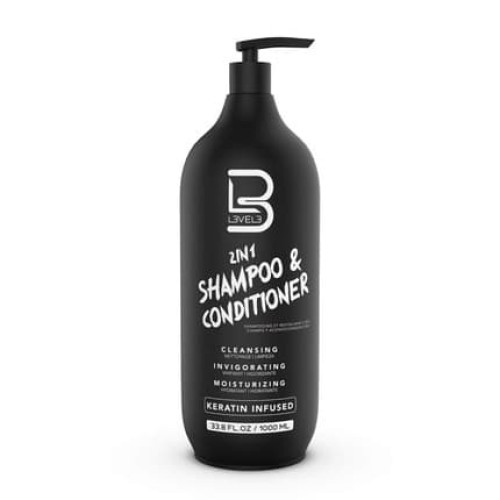 L3 Two in One Shampoo and Conditioner Smooths and Strengthens Hair Improves Shine and Tames Frizzy Hair 33.8 Fl Oz