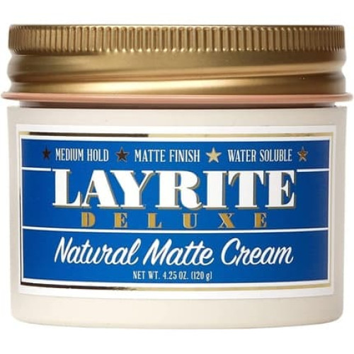 Layrite Natural Matte Cream 120g Medium Hold Water Soluble Matte Finish Mild Cream Soda