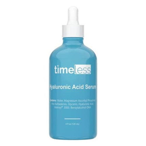 Timeless Skin Care Hyaluronic Acid and Vitamin C Serum 4oz - Brighten, Smooth, Rebuild Collagen and Boost Hydration