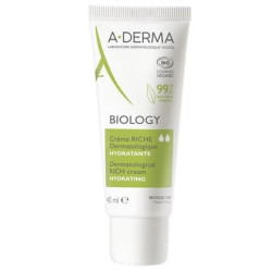 A-Derma Biology Hydrating Dermatological Rich Cream Organic Moisturizing Face Cream 40ml