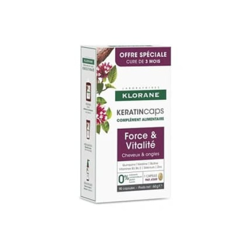 Klorane Keratin Capsules Dietary Supplement With Keratin 90 Tablets
