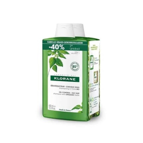 Klorane Klorane Duplo Nettle Shampoo 2x400ml