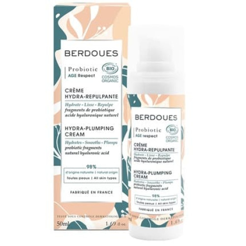 BERDOUES Age Respect Hydra Plumping Cream Organic Anti Aging Skincare Treatment 1.69 fl.oz.