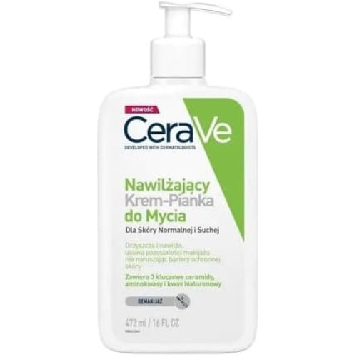 Cerave Cream-To-Foam Cleansing Moisturizing Cream for Normal to Dry Skin