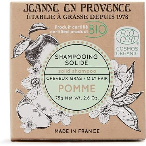 Jeanne En Provence Solid Apple Shampoo Organic 75g Made in France