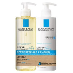 La Rocheposay Lipikar Apm Balm Cleansing Oil For Eczemaprone Skin Face And Body 2x400 Ml