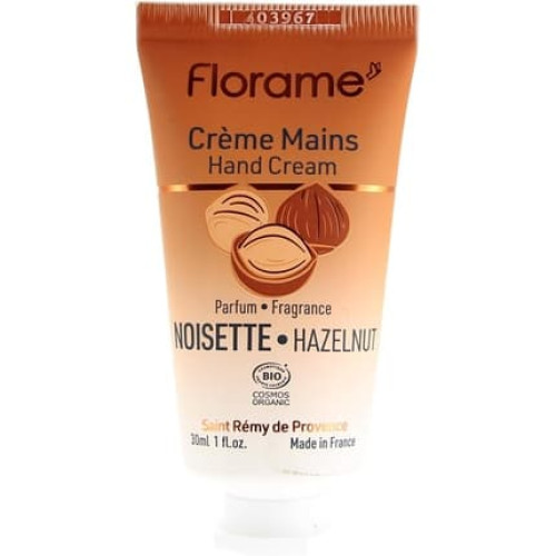 Florame Organic Hand Cream 30ml Hazelnut