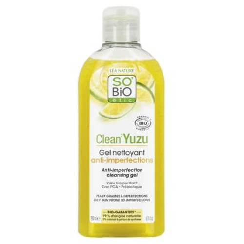 So Bio Etic Clean Yuzu Anti Imperfections Cleansing Gel A Gentle Cleansing Gel For Blemishprone Skin