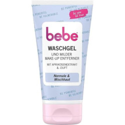 bebe Wash Gel & Mild Eye Make-Up Remover 150ml Fruity Scented Facial Cleansing with Apricot Extract for Normal Skin & Combination Skin