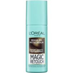 L'Oréal Paris Root Concealing Spray without Ammonia Washable Hair Colour Magic Retouch Attachment Spray Brown to Medium Brown 75ml
