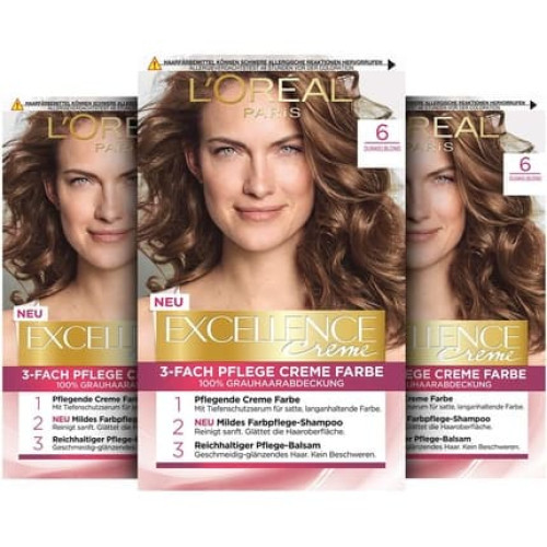 L'Oréal Paris Excellence Cream Permanent Hair Colour 6 Dark Blonde 268g