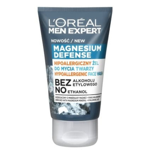 L'Oreal Men Expert Magnesium Defense Face Wash Hypoallergenic Facial Cleansing Gel 100ml