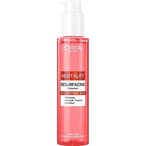 L'Oral Paris Exfoliating Cleansing Gel With Glycolic Acid Revitalift Resurfacing Cleanser 150 Ml