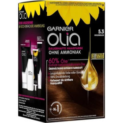 Garnier Olia Permanent Hair Colour without Ammonia with Nourishing and Natural Oils 5.3 Golden Brown 1 Count Garnier Olia Permanent Hair Colour without Ammonia with Nourishing and Natural Oils 5.3 Golden Brown 1 Count