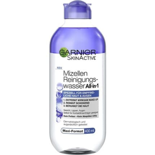 Garnier Perfume-Free All-in-1 Micellar Cleansing Water with Glycerine for Sensitive Skin and Eyes 400ml
