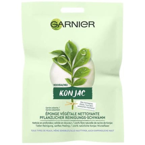 Garnier Face Scrub Konjac Sponge for Removing Pimples and Cleansing
