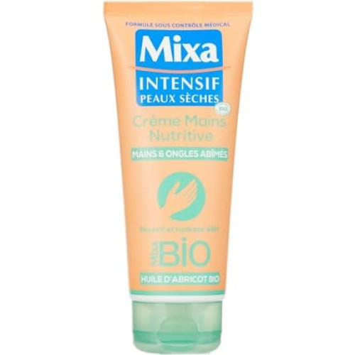 Mixa Bio Intensive Nourishing Hand Cream for Dry Hands and Fragile Nails with Organic Apricot Oil 100ml