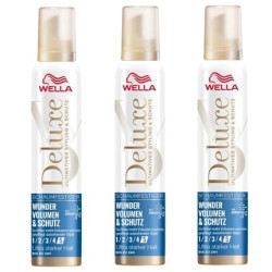 Wella Deluxe Wonder Volume & Protection Mousse Ultra Strong Hold 200ml - Pack of 3 Wella Deluxe Wonder Volume & Protection Mousse Ultra Strong Hold 200ml - Pack of 3