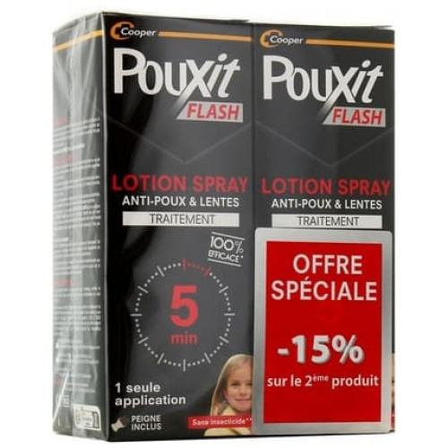 Pouxit Flash Anti-Lice and Nits Spray 150ml - Pack of 2