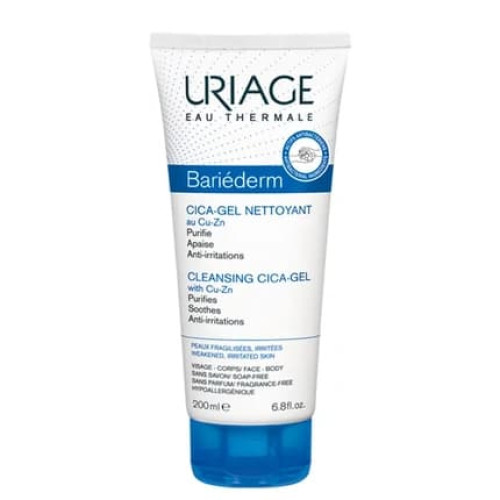 Uriage Baridermcica Cleansing Gel 200ml Gentle Cleansing Gel For Sensitive Skin