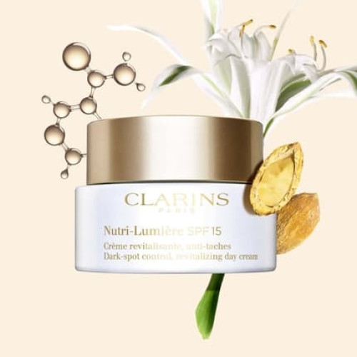 Clarins Nutri-Lumiere Spf 15 - Revitalizing Day Cream For The Face With Pigment Spots Spf 15 Clarins Nutri-Lumiere Spf 15 - Revitalizing Day Cream For The Face With Pigment Spots Spf 15