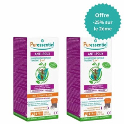 Puressentiel Antilice Shampoo Treatment Mask 2in1 With Comb 2x150ml