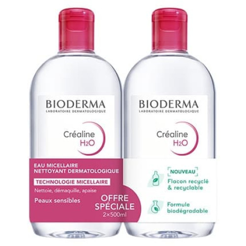Bioderma Crealine H2o Cleansing Micellar Water Set 2 X 500 Ml