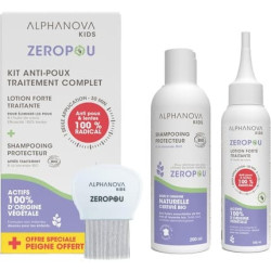 Zeropou Anti-Lice Kit - Strong Lotion 100ml, Protective Shampoo 200ml, Comb
