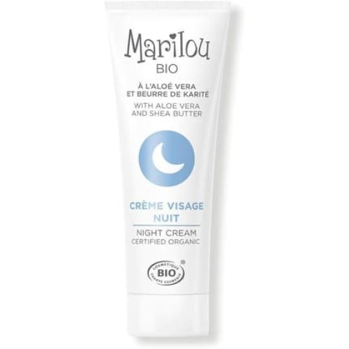 Marilou Organic Night Face Cream with Aloe Vera, Jojoba Oil, and Avocado Oil 30ml