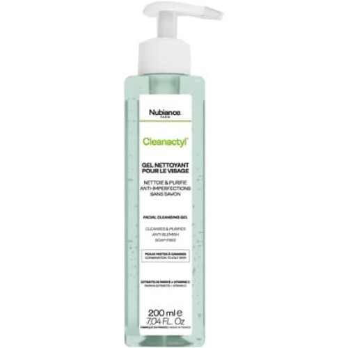 Nubiance Cleanactyl Facial Cleansing Gel for Oily, Combination, Acne-Prone Skin