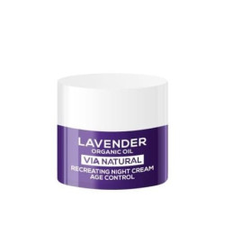 Biofresh Cosmetics Via Natural Lavender Night Cream for Face with Lavender Oil, Creatine, Jojoba Oil, Women's Face Cream, Face Care, Face Moisturizer 50ml